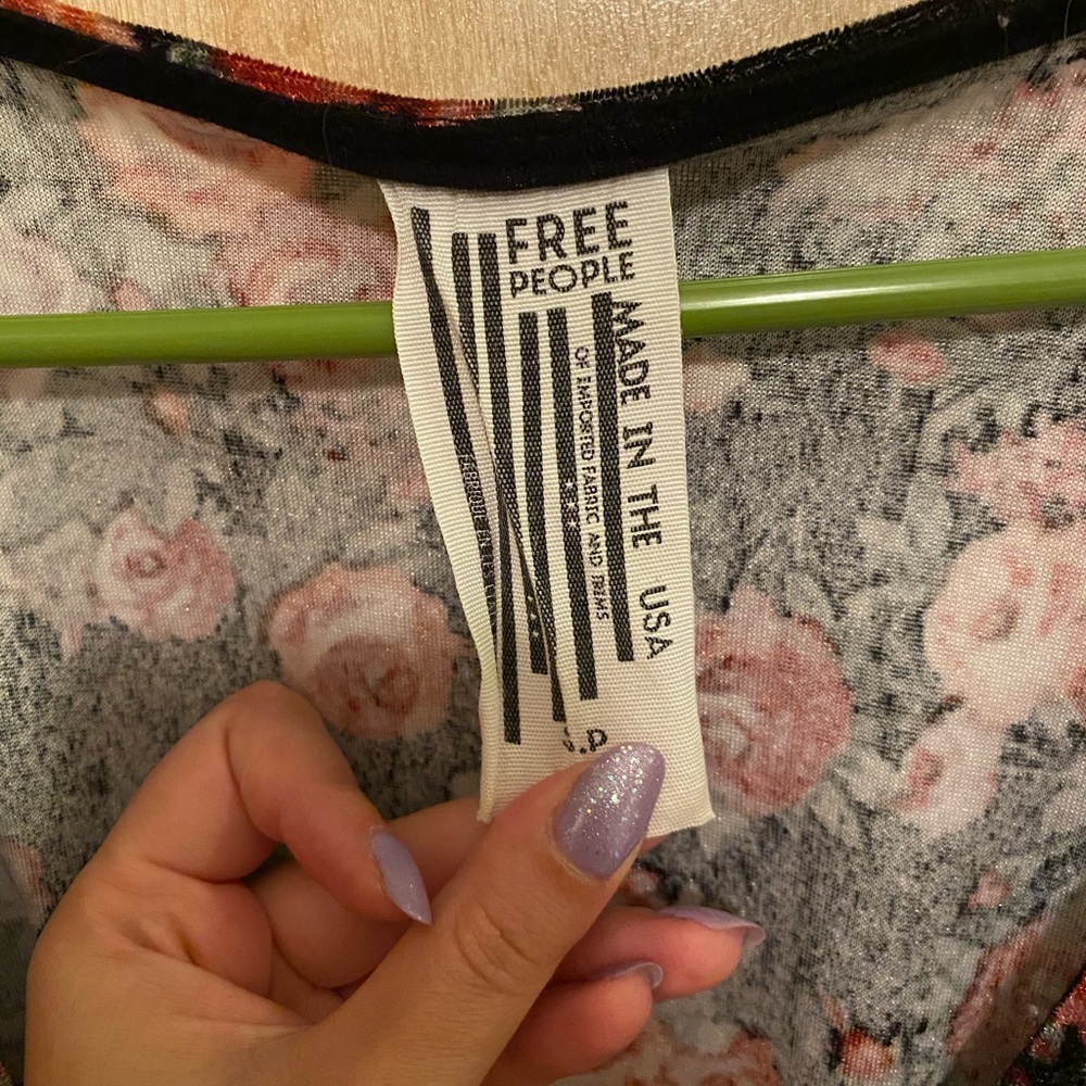 Free people floral velvet wrap dress - Picture 3 of 5